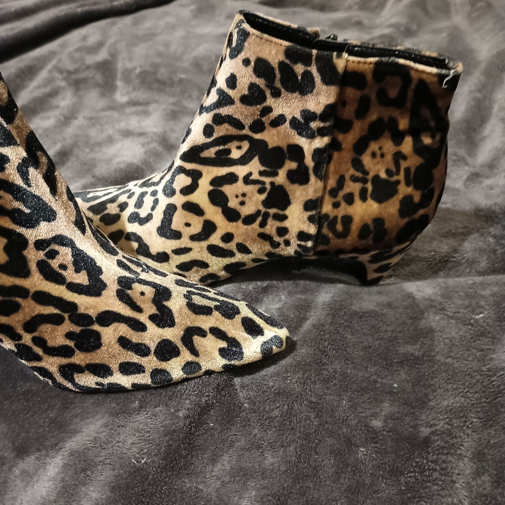 Leopard Print Kitten Low Heel Booties - image 6